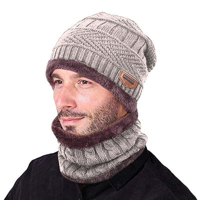 Warme Strickmütze mit Schal(Damen und Herren)