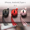 Bequee 3-1 Einziehbares Ladekabel für IOS, Micro und Type-c