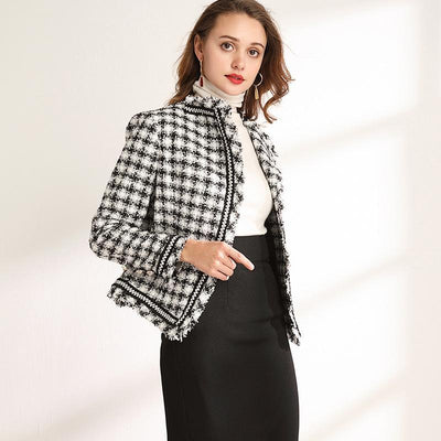 Damen Herbst Karo Mantel