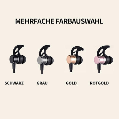 Bluetooth-Kopfhörer, Stereo-In-Ear-Ohrhörer, sicherer Sitz für Sport, Fitnessstudio, Reisen (wasserdicht, Noise Cancelling Mic)