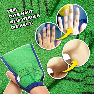 Der Handschuh für das Bad im koreanischen Stil