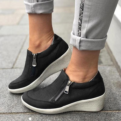 Lässige Mesh-Gewebte Turnschuhe mit Reißverschluss
