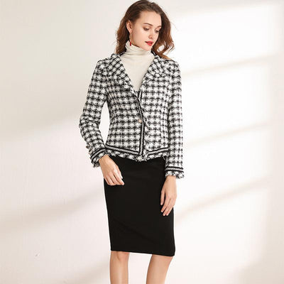 Damen Herbst Karo Mantel