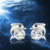 Delphin-Diamant-Ohrstecker