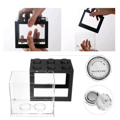 Buntes klares Mini-Aquarium-Aquarium-LED-Licht-Büro-Desktopverzierungs-Dekor