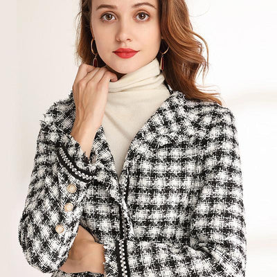 Damen Herbst Karo Mantel