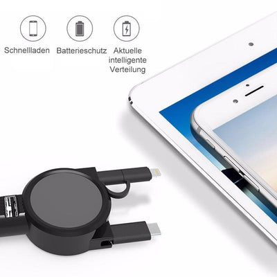Autoladegerät und Zigarettenanzünder mit doppelt einziehbarem Kabel