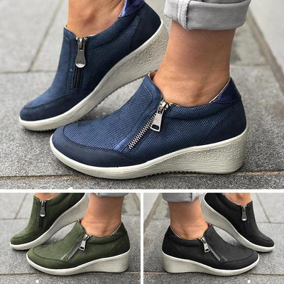 Lässige Mesh-Gewebte Turnschuhe mit Reißverschluss