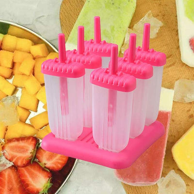 Wiederverwendbare 6 Zellen DIY Frozen Ice Cream Pop Lolly Formen