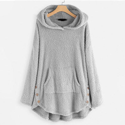 Damen Warme Kapuzenpullover mit Großer Tasche