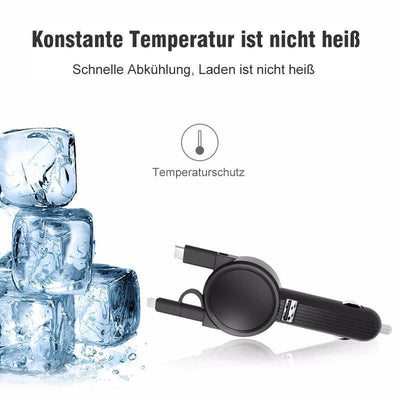 Autoladegerät und Zigarettenanzünder mit doppelt einziehbarem Kabel