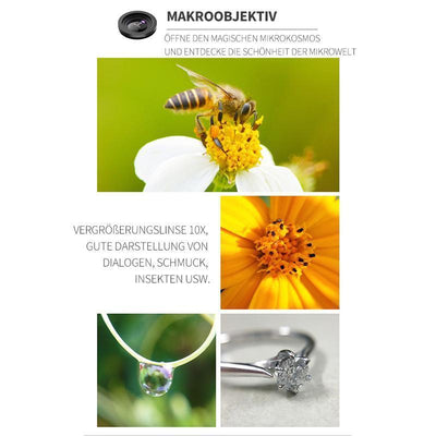 Universal 3-in-1-Weitwinkel-Makro-Fischaugen-Objektivset mit Clip-Fischauge