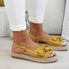 Damen Flache Sandalen mit Schleife