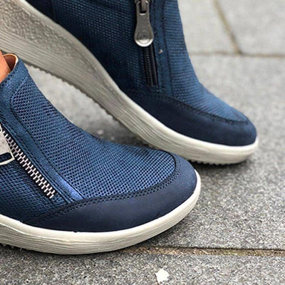 Lässige Mesh-Gewebte Turnschuhe mit Reißverschluss