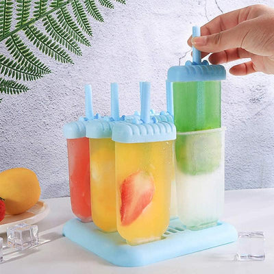 Wiederverwendbare 6 Zellen DIY Frozen Ice Cream Pop Lolly Formen