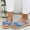 Damen Flache Sandalen mit Schleife