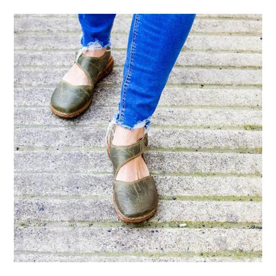 Vintage & Weiche  Klett Mary Jane Sandalen