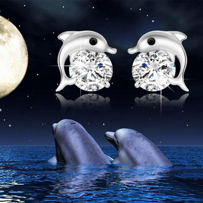 Delphin-Diamant-Ohrstecker
